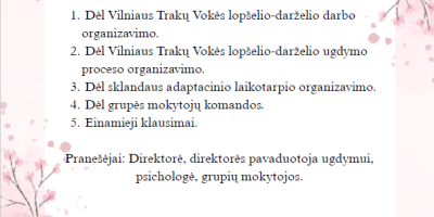 Būsimų ugdytinių tėvelių susirinkimas